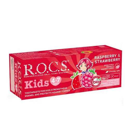 ROCS - ROCS Kids 4-7 Yaş Meyveli Çocuk Diş Macunu 35ml (Ahududulu-Çilekli)