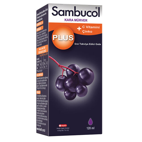 Sambucol - Sambucol Plus Kara Mürver C Vitamini ve Çinko İçeren Takviye Edici Gıda 120 ml