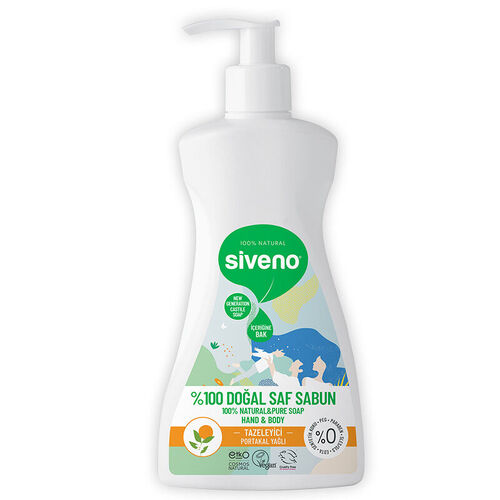 Siveno - Siveno El ve Vücut İçin Portakal Yağlı Doğal Sıvı Sabun 300 ml