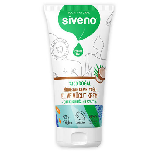 Siveno - Siveno Hindistan Cevizi Yağlı El ve Vücut Kremi 50 ml