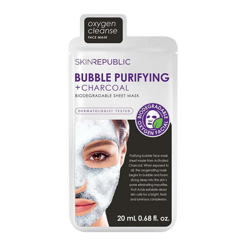 Skin Republic - Skin Republic Bubble Purifying + Charcoal Face Mask Sheet 25 ml