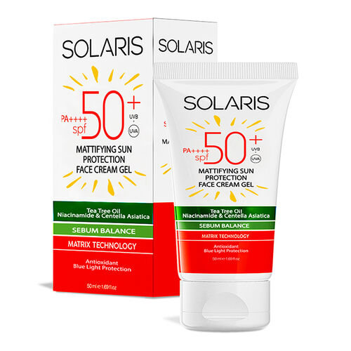 Solaris - Solaris Spf 50 Güneş Koruyucu Matlaştırıcı Jel Yüz Kremi 50 ml