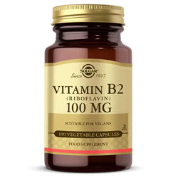 Solgar - Solgar Vitamin B2 (Riboflavin) 100 Mg 100 Bitkisel Kapsül