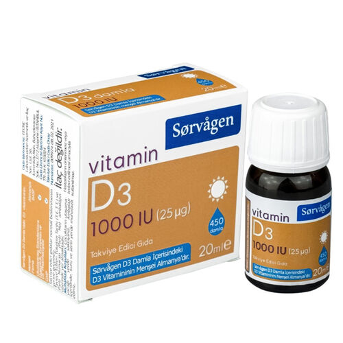 Sorvagen Vitamin D3 1000 IU Damla 20 ml