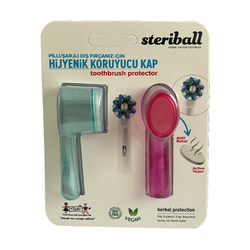 Steriball - Steriball Pilli veya Şarjlı Diş Fırçaları İçin Hijyenik Diş Fırçası Kabı - Şeffaf ve Pembe