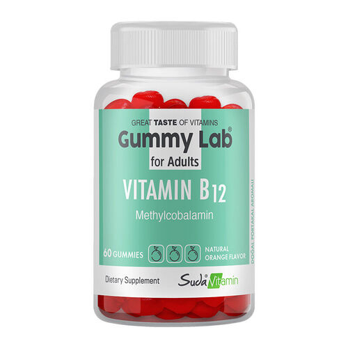 Suda Vitamin - Suda Vitamin Gummy Lab Vitamin B12 60 Gummy-Portakal Aromalı