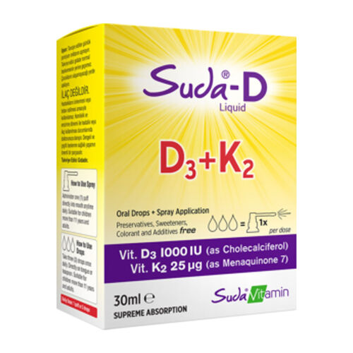 Suda Vitamin - Suda Vitamin Suda-D D3+K2 Takviye Edici Gıda 30 ml