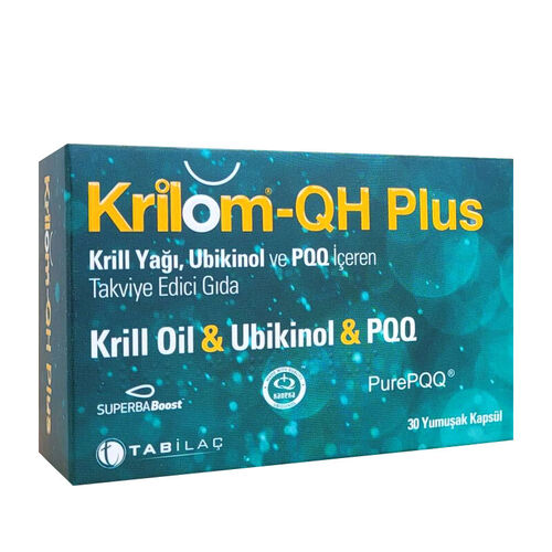 TAB İlaç Sanayi A.Ş - Tab İlaç Krilom-QH Plus Krill Yağı İçeren Takviye Edici Gıda 30 Kapsül