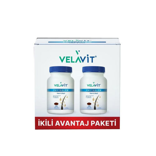 Velavit - Velavit Phytoglow Hair Nail 120 Gel Soft Capsules İkili Avantaj Paketi