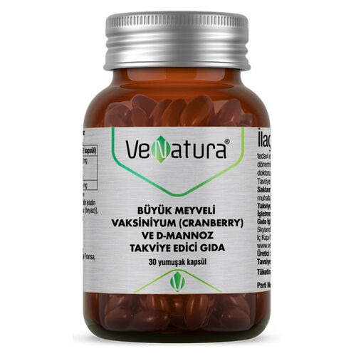 VeNatura - VeNatura Cranberry ve D Mannoz Takviye Edici Gıda 30 Yumuşak Kapsül
