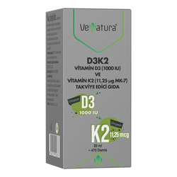 VeNatura - VeNatura D3K2 (11,25 mcg) Takviye Edici Gıda 20 ml