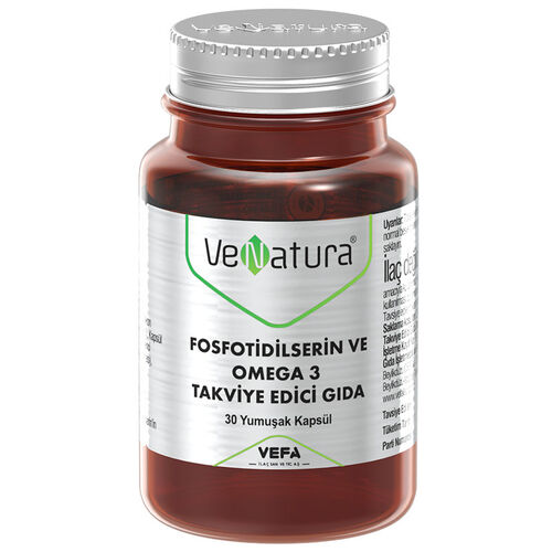 VeNatura - VeNatura Fosfotidilserin ve Omega 3 Takviye Edici Gıda 30 Yumuşak Kapsül