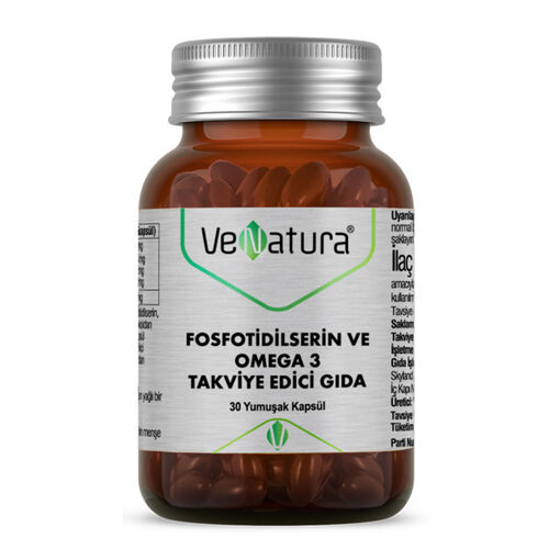 VeNatura - VeNatura Fosfotidilserin ve Omega 3 Takviye Edici Gıda 30 Yumuşak Kapsül