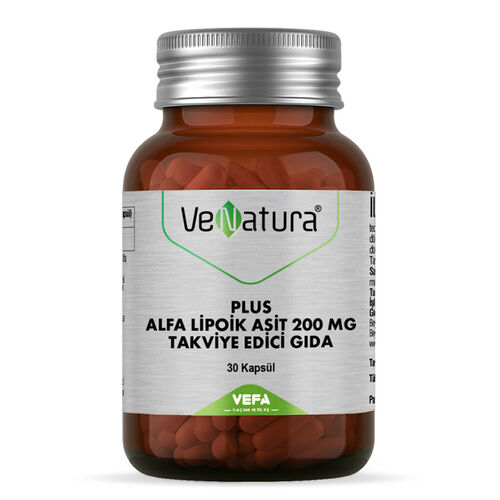 VeNatura - Venatura Plus Alfa Lipoik Asit 200 mg Takviye Edici Gıda 30 Kapsül