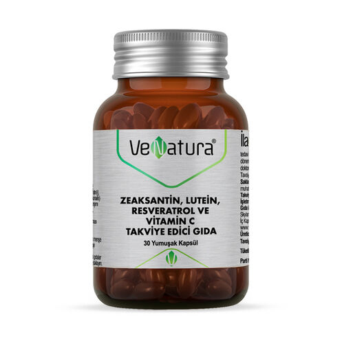 VeNatura - VeNatura Zeaksantin Lutein Resveratrol ve Vitamin C Takviye Edici Gıda 30 Yumuşak Kapsül