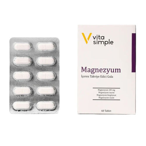 Vita Simple - Vita Simple Magnezyum İçeren Takviye Edici Gıda 60 Tablet