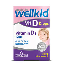 Vitabiotics - Vitabiotics Wellkid Vit Drops Vitamin D3 Takviye Edici Gıda 30 ml