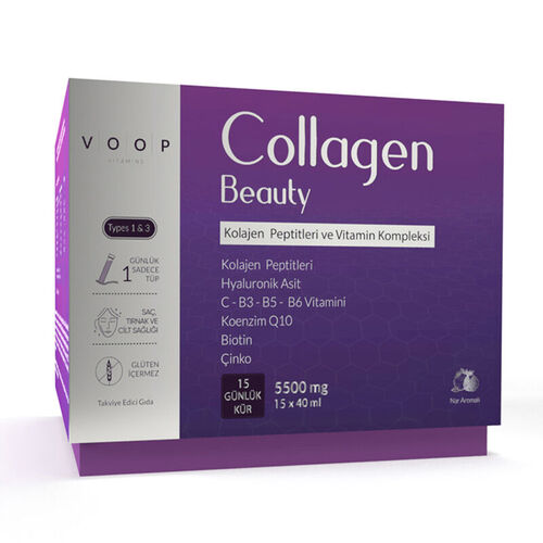 Voop - Voop Collagen Beauty Nar Aromalı Kolajen 5500 mg - 15 Likit Tüp