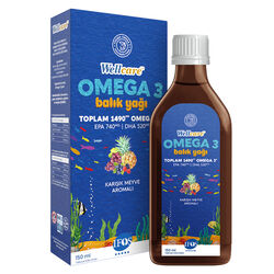 Wellcare - Wellcare Omega 3 Doğal Karışık Meyve Aromalı Balık Yağı 150 ml