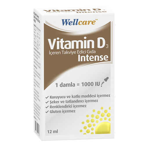 Wellcare - Wellcare Vitamin D3 Intense Takviye Edici Gıda 12 ml