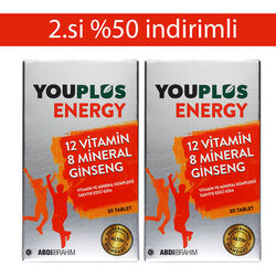 Abdi İbrahim - Youplus Energy Vitamin ve Mineral Kompleksi 2 x 30 Tablet - 2.%50 İndirimli