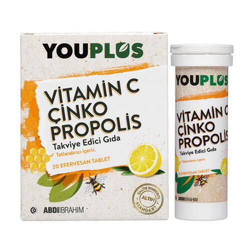 Abdi İbrahim - Youplus Vitamin C Çinko Propolis 20 Efervesan Tablet
