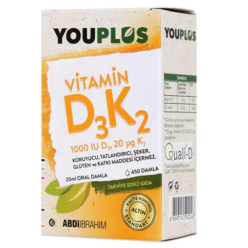 Abdi İbrahim - Youplus Vitamin D3K2 İçeren Takviye Edici Gıda 20 ml