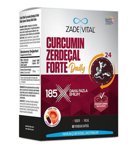 Zade Vital - Zade Vital Curcumin Zerdeçal Forte Daily 60 Yumuşak Kapsül