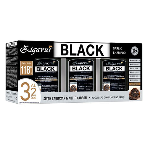 Zigavus - Zigavus Black Sarımsak - Aktif Karbon Şampuanı 300 ml 3 Al 2 Öde